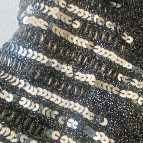 LA CHATEAU - Black Sparkle w/ Silver Bling Detail, Uneven Hem Line - Picture 3 of 11